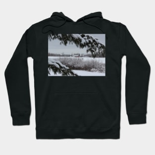 Winter Barn in the Distance Hoodie